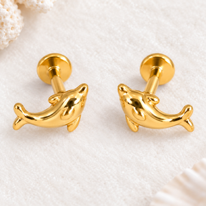TINY DOLPHIN STUDS (PAIR)