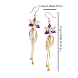 PURPLE FLOWER EARRINGS (PAIR)