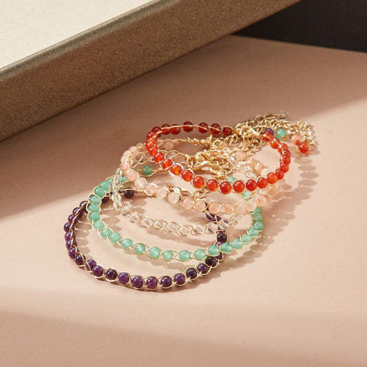 GEMSTONE BRAIDED BRACELETS (ADJUSTABLE)