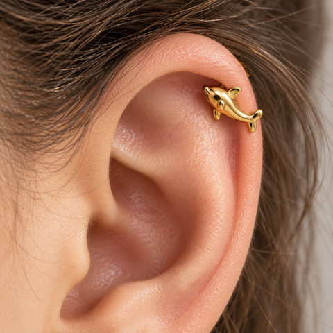 TINY DOLPHIN STUDS (PAIR)