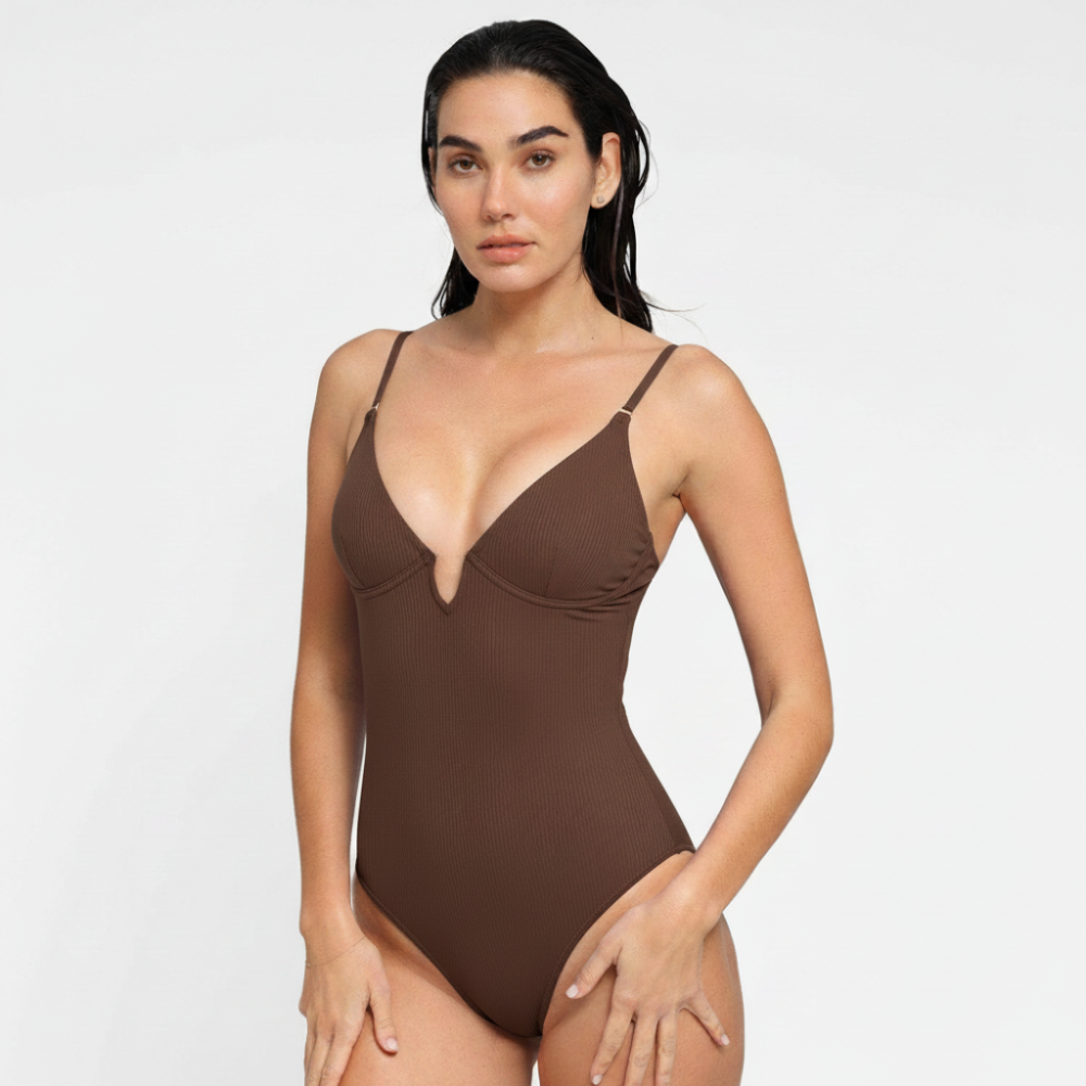 BetterMe™ | Deep V-Neck Shapewear Bodysuit