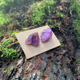 RAW AMETHYST EARRINGS (PAIR)