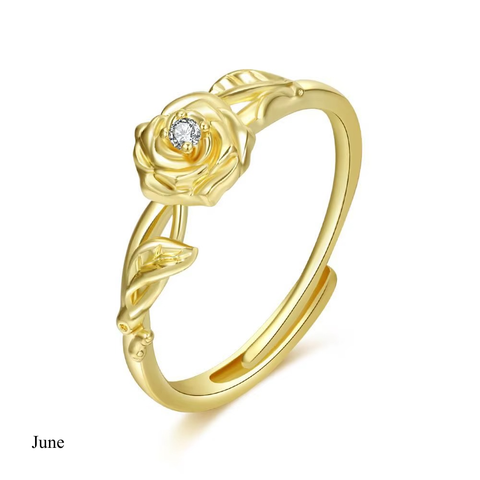 BIRTH FLOWER RING (ADJUSTABLE)