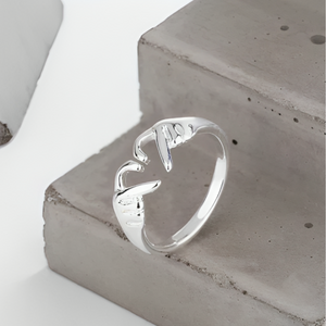 FINGER HEART RING (ADJUSTABLE)