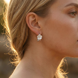 PEARL FLOWER EARRINGS (PAIR)