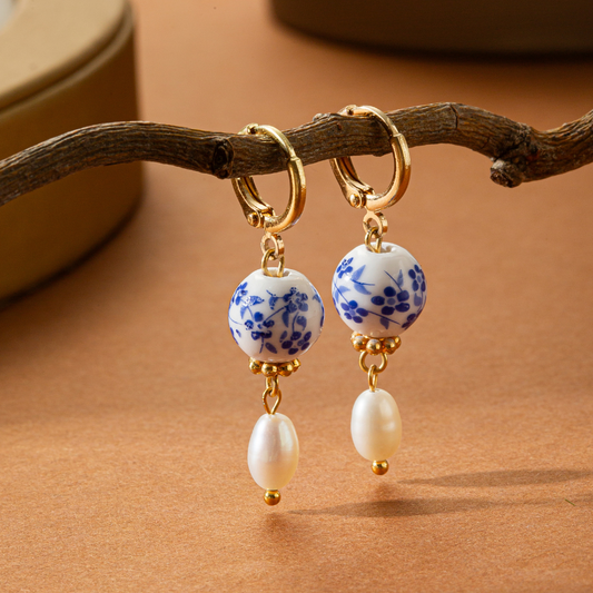 BLUE FLORALS EARRINGS (PAIR)