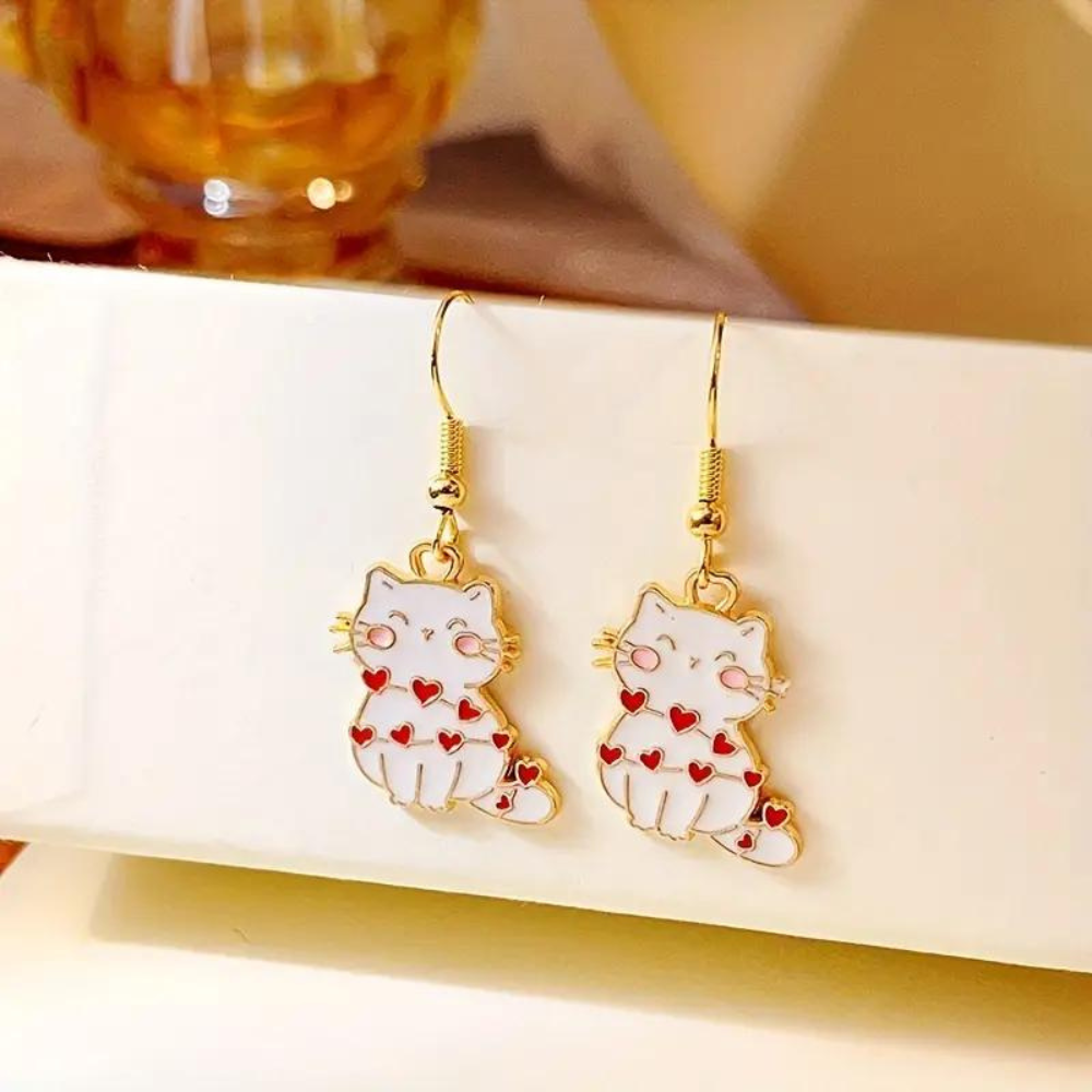 LOVE CAT EARRINGS (PAIR)