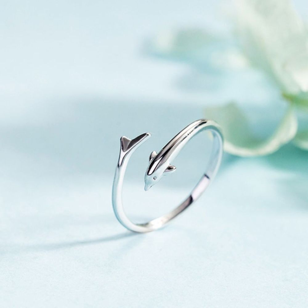 DOLPHIN SILVER RING (ADJUSTABLE)