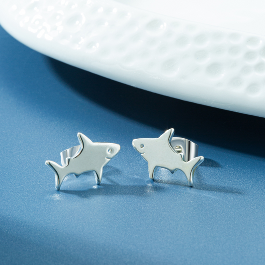 SHARK FISH EARRINGS (PAIR)