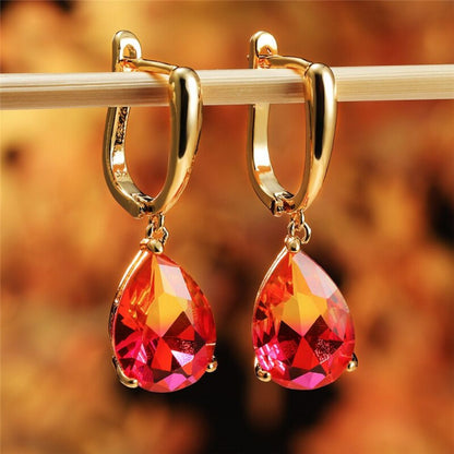 BI-COLOR TOPAZ DANGLING EARRINGS (PAIR)