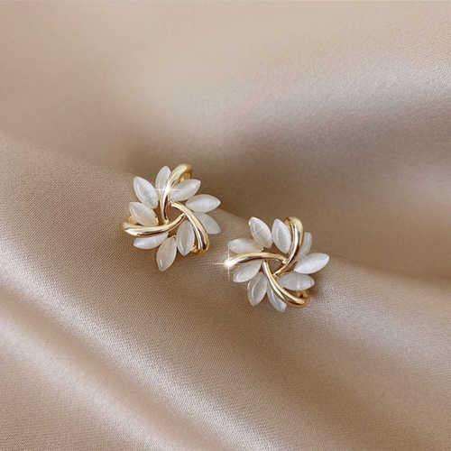 OPAL PETAL STUD EARRINGS (PAIR)