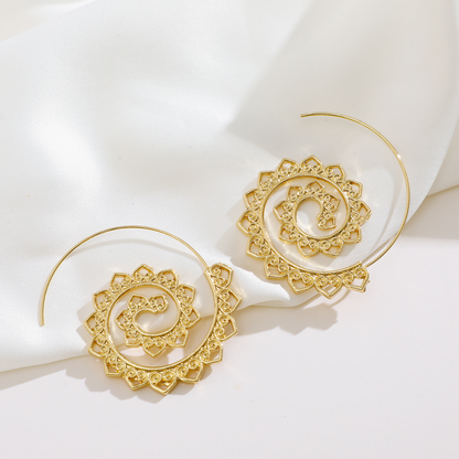 GRAND SPIRAL HEART EARRINGS (PAIR)