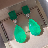 CRYSTAL EMERALD EARRINGS (PAIR)