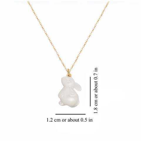 DAINTY BUNNY PEARL NECKLACE