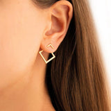 SQUARE EAR JACKET EARRINGS (PAIR)