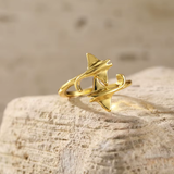 GOLD MANTA RAY RING (ADJUSTABLE)