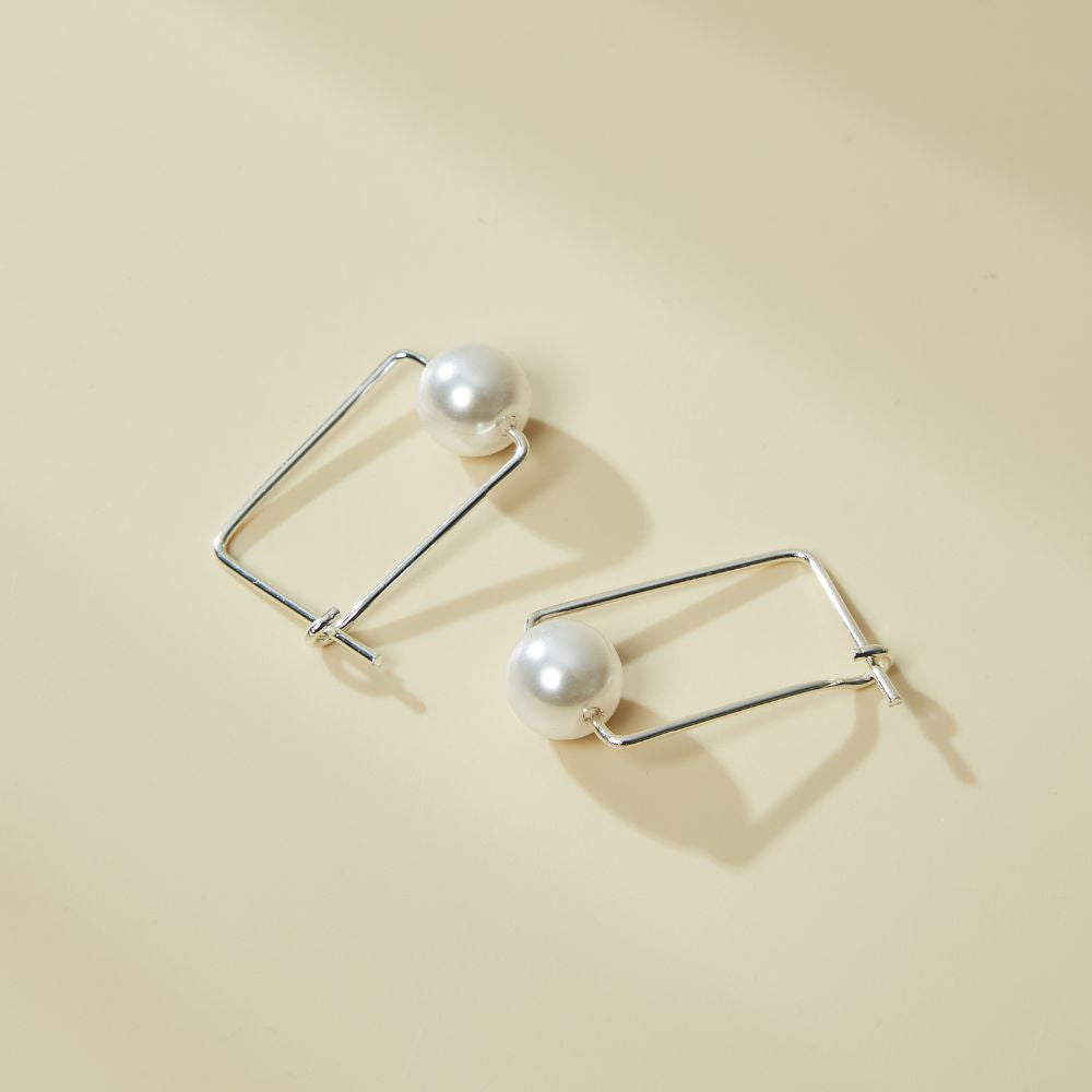 PEARL HOOP EARRINGS (PAIR)