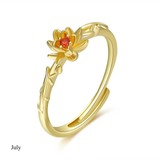 BIRTH FLOWER RING (ADJUSTABLE)