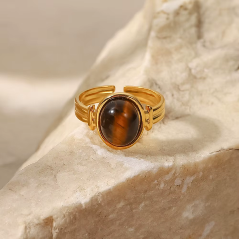 NATURAL STONE RING (ADJUSTABLE)