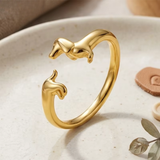 DAINTY DACHSHUND RING (ADJUSTABLE)
