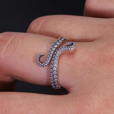 SILVER OCTOPUS RING (ADJUSTABLE)