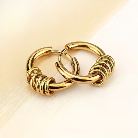 STACKED RINGS HUGGIES (PAIR)
