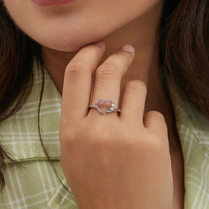 PINK HEART SEMICOLON RING