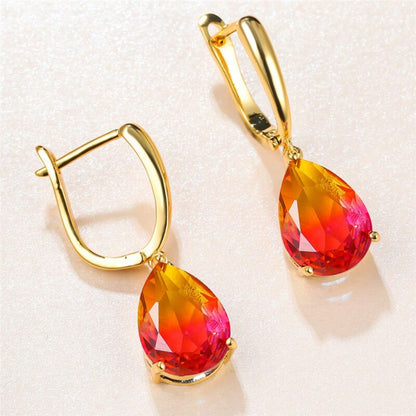 BI-COLOR TOPAZ DANGLING EARRINGS (PAIR)