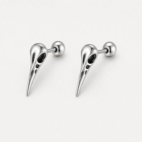 BIRD SKULL EARRINGS (PAIR)