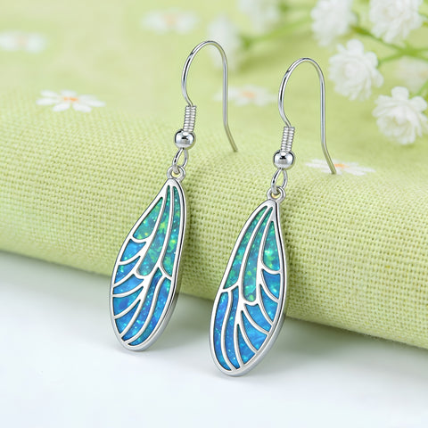 OPAL DRAGONFLY WING EARRINGS (PAIR)