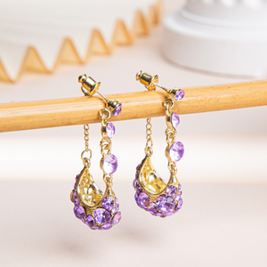 PURPLE BLOSSOM EARRINGS (PAIR)