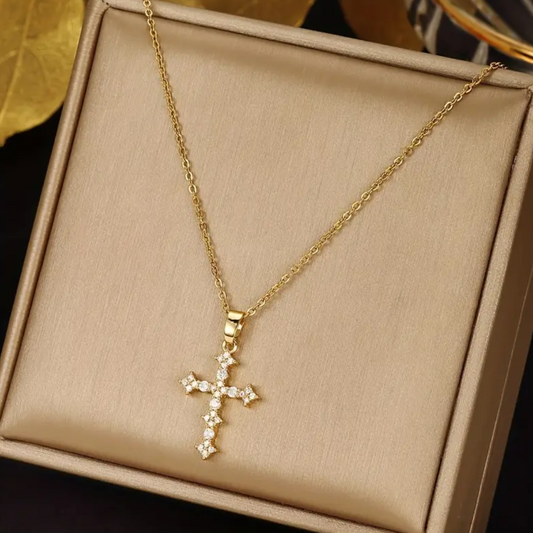 RADIANT CROSS NECKLACE