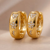 FLOWER HUGGIE HOOPS (PAIR)