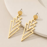 GOLD ARCHITECTURAL EARRINGS (PAIR)