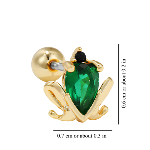 MOSS AGATE FROG EARRINGS (PAIR)