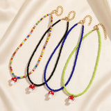BEADED MUSHROOM NECKLACE