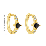 ONYX HUGGIE EARRINGS (PAIR)