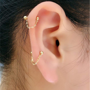 LINK CHAIN HELIX EARRINGS (PAIR)