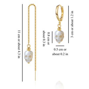 PEARL SKULL EARRINGS (PAIR)