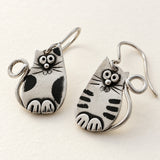 SILVER CAT EARRINGS (PAIR)
