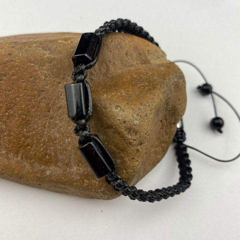 BLACK TOURMALINE BRACELET (ADJUSTABLE)