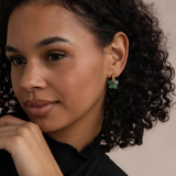 JADE FLOWER HOOPS (PAIR)