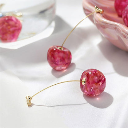 PINK CHERRY EARRINGS (PAIR)