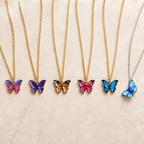 BLUE MORPHO BUTTERFLY NECKLACE