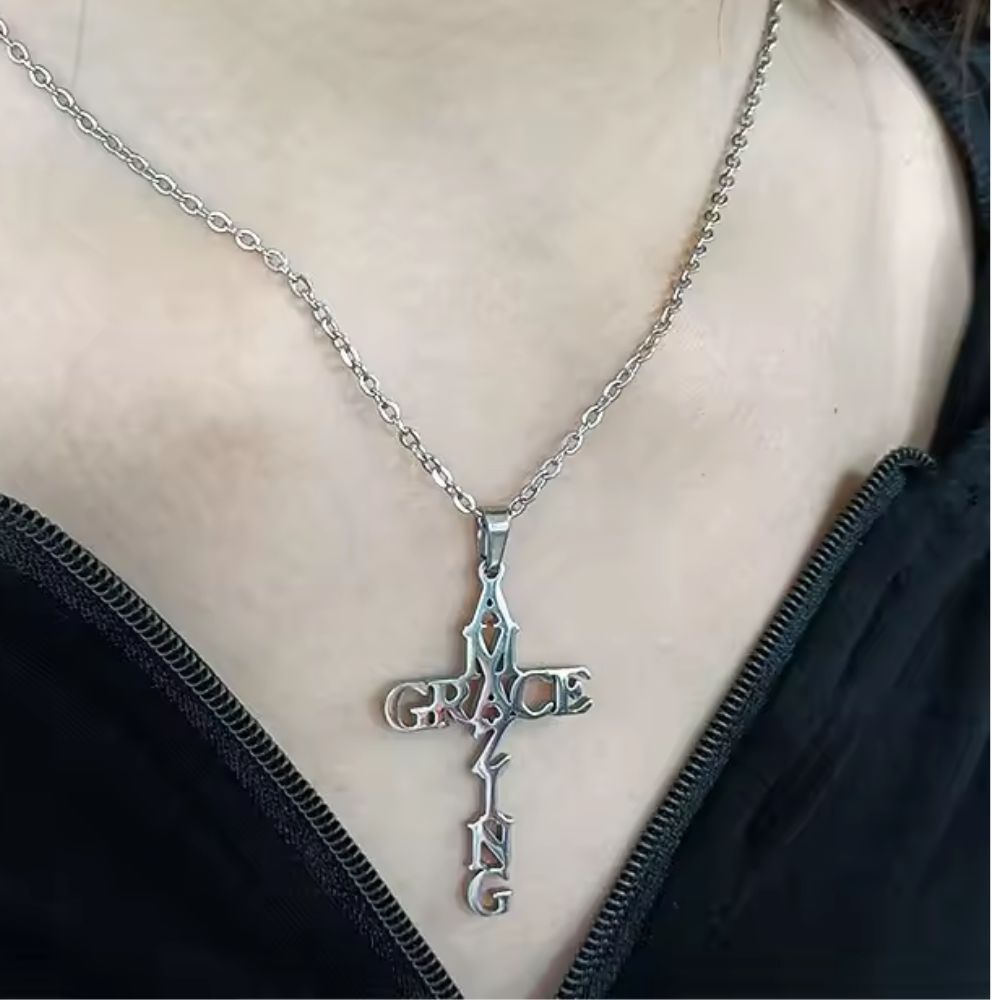 AMAZING GRACE CROSS NECKLACE