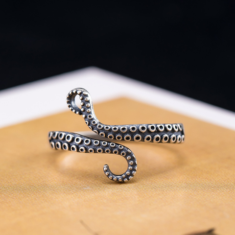 SILVER OCTOPUS RING (ADJUSTABLE)
