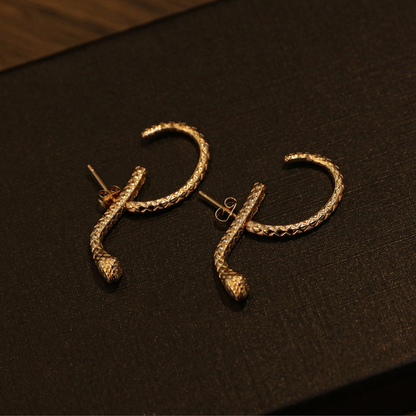 CRAWLING SNAKE EARRINGS (PAIR)