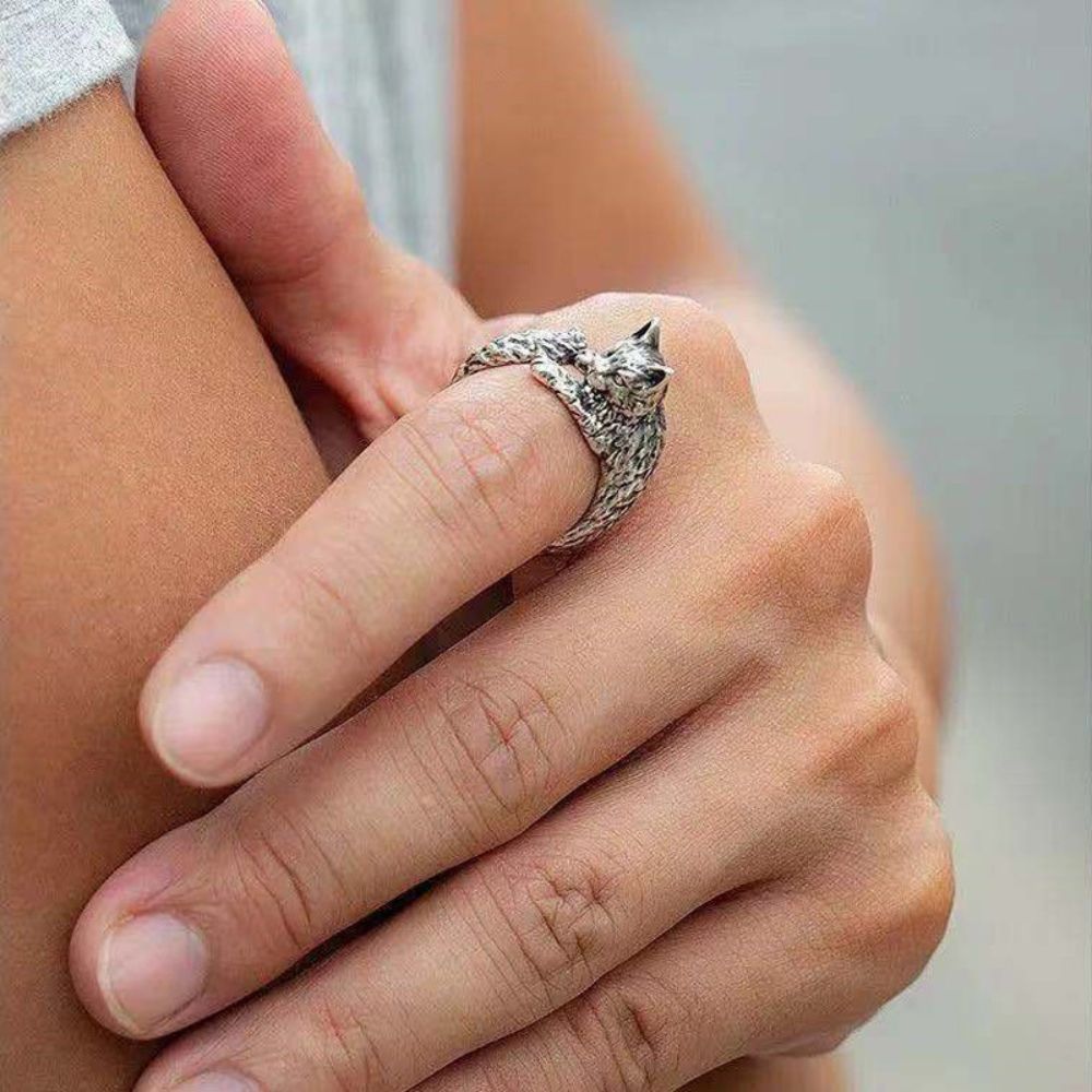 HUGGING FELINE RING (ADJUSTABLE)