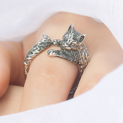 HUGGING FELINE RING (ADJUSTABLE)