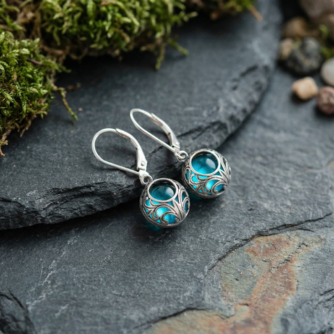 AQUA JAR EARRINGS (PAIR)